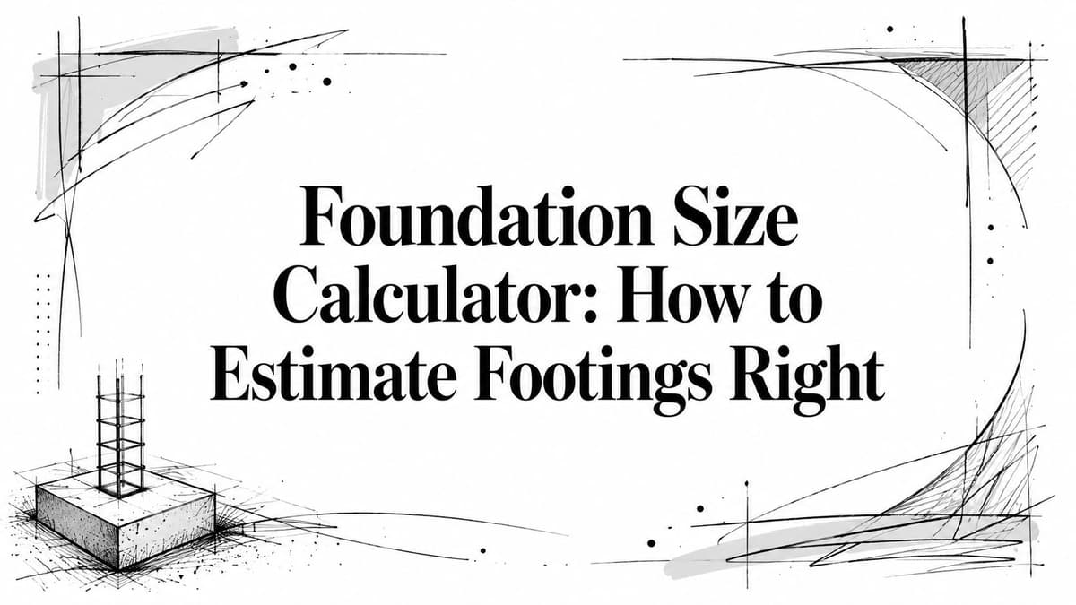 Foundation Size Calculator: How to Estimate Footings Right