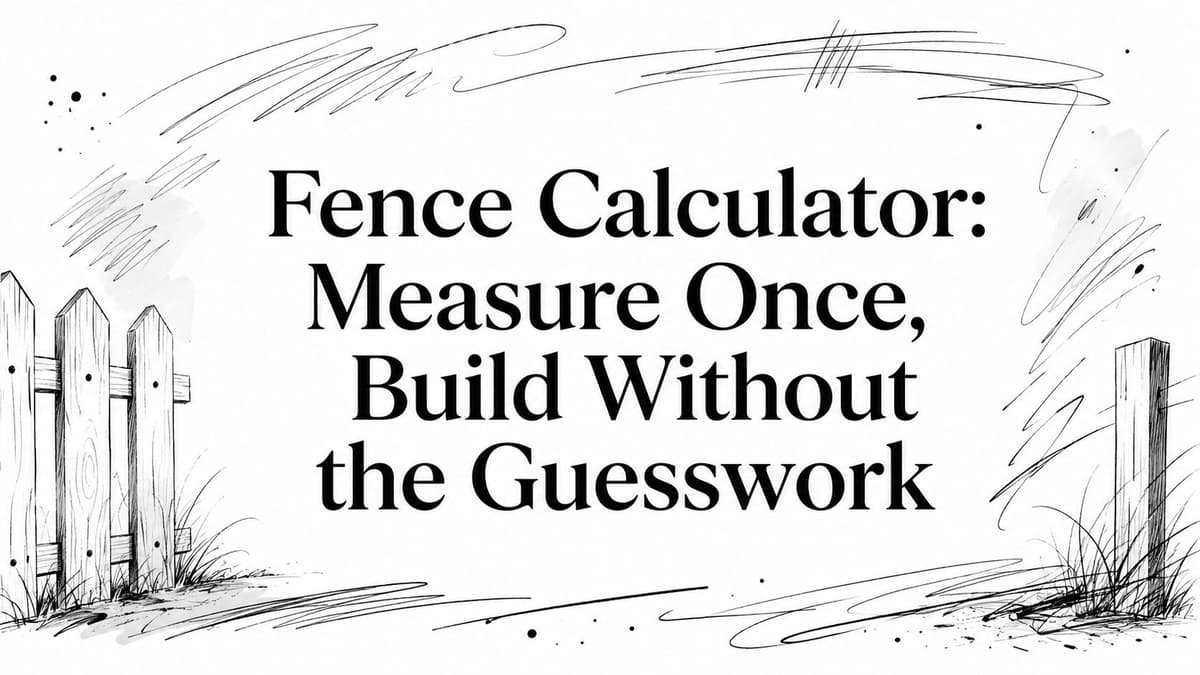 Fence Calculator: Measure Once, Build Without the Guesswork